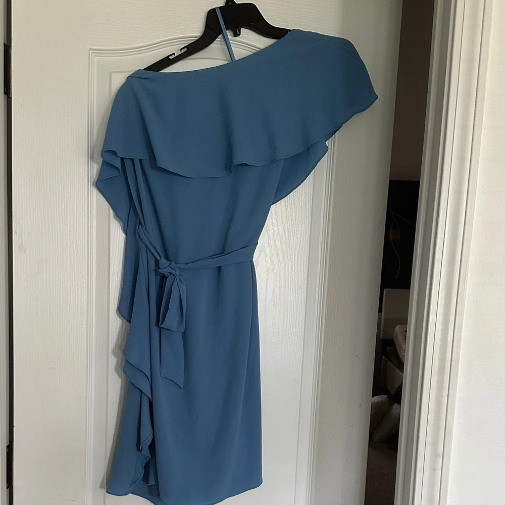 Michael Kors Blue Ruffle Sleeve Dress